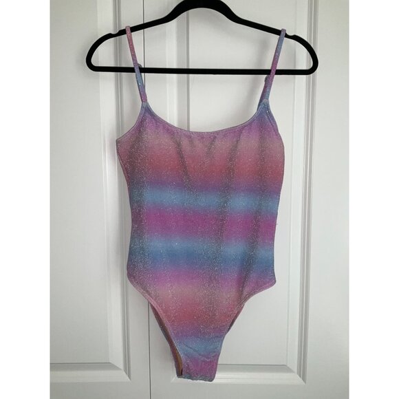 Cotton On Body Glitter Ombre Thin-Strap Scoop-Back One-Piece Swimsuit NEW size M - Picture 2 of 4